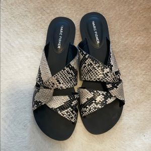 Marc Fisher Vegan Leather Snake Slides NWOT